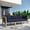 Gray Navy, variant on Modway Clearwater Outdoor Patio Teak Wood Sofa in Gray Navy