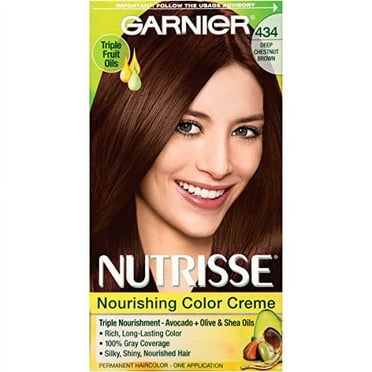 Garnier Nutrisse Nourishing Permanent Hair Color Creme, 434 Deep Chestnut Brown Chocolate Chestnut, 1 Ea