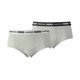 thumbnail image 3 of PUMA Ladies Mini Shorts - Icono, Algodón suave Modal Stretch, Paquete de 4 Gris Melange XS (X-Small), 3 of 3