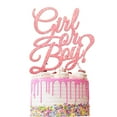 thumbnail image 2 of EDSG "Girl or Boy" Cake Topper, Gender Reveal Glitter Cake Topper, 10 Colors,Baby Shower, Welcome Newborn Party Decoration (Baby Pink), 2 of 2