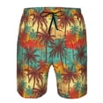 thumbnail image 3 of Goofa Colorful Hawaii Palms Printed Mens Swim Trunks Summer Quick Dry Short Beach Swimwear Bathing Suits-Small, 3 of 9