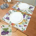 thumbnail image 6 of Pear Apple Grape Plum Placemats Set of 4 Summer Fruits Place Mats Washable for Kitchen Dining Table Heat Resistant Decorative Colth Table Mats 12x18 Inch, 6 of 6