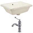 thumbnail image 1 of 18.25-in. W Rectangle Bathroom Undermount Sink Set In Biscuit - Chrome Hardware AI-22817, 1 of 8