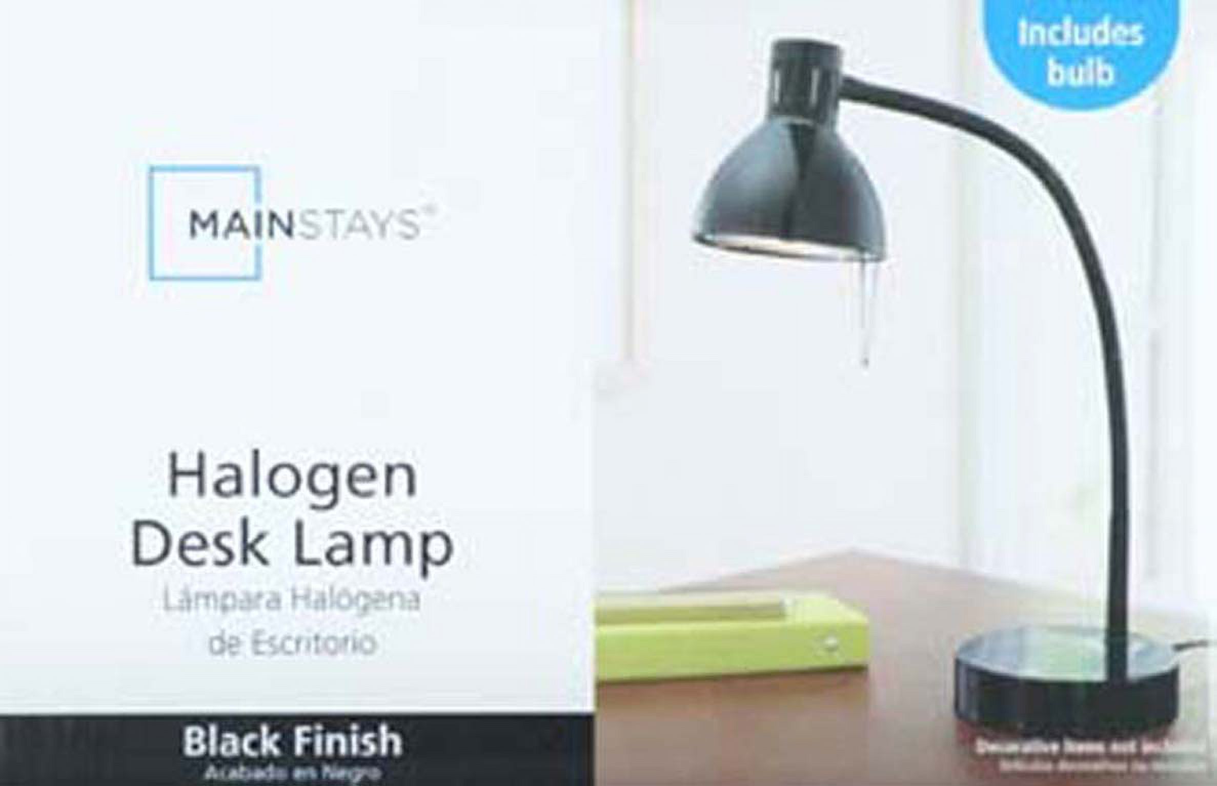 Mainstays Halogen Desk Lamp, Black - image 3 of 4