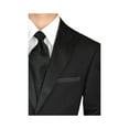 thumbnail image 3 of GN GIORGIO NAPOLI Men's Tuxedo Suit 1 Button Peak Lapel Jacket Adjustable Pants Black, 3 of 4