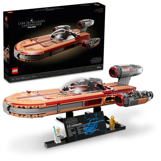 LEGO Star Luke Skywalker's Landspeeder 75341, Collector Series, Vehicle Model Building Kit for with C-3PO Minifigure Lightsaber - Walmart.com