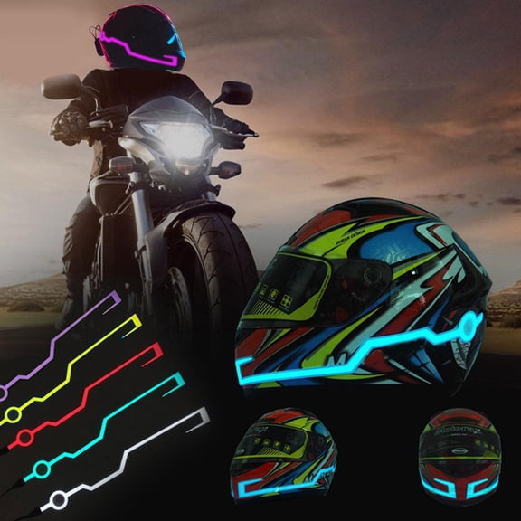 LED Light Motorcycle Helmet Kit Night Riding Signal M 3 Bar Flashing Stripe