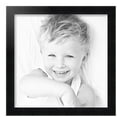 thumbnail image 2 of ArtToFrames 16" x 16" Satin Black Double Step Lip Picture Frame, 16x16 inch Black Wood Poster Frame (WOM-1418), 5 Pack, 2 of 6