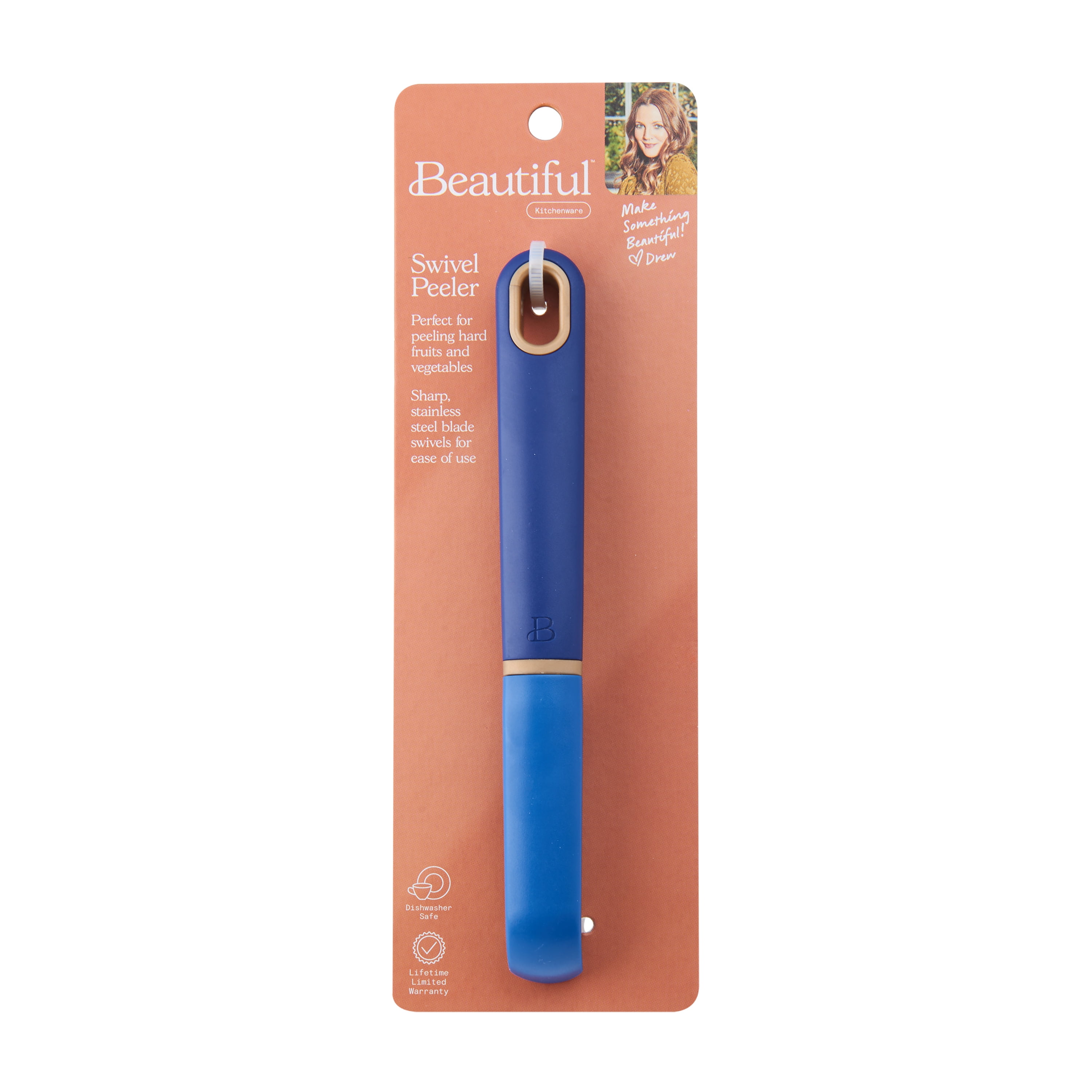 Beautiful Swivel Peeler with Stainless Steel Blade in Blueberry Pie by Drew Barrymore