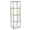 thumbnail image 1 of Mar Vista Collection Glass Storage Shelf with Matte Gold Frame, 1 of 9