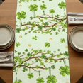 thumbnail image 5 of Table Runners 90 Inches Long Dress Scarves, St. Patrick's Day Farmhouse Coffee/Dining/Kitchen Table Runner for Living Room, Lucky Cat Shamrock Grasses Trees 13x90 Inch, 5 of 9
