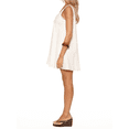 thumbnail image 2 of Cream Loose Mini Dress With Lace Trim V-Neck Sleeveless Casual Summer Sundress For Beach Club Streetwear, 2 of 7