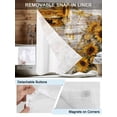 thumbnail image 5 of No Hook Shower Curtain with Snap-in Liner, Farmhouse Sunflower Waterproof Fabric Bathroom Curtains, Vintage Daisy Butterflies Rustic Wood Bath Curtains & Mesh Top Window Stand Up Stall 36"x72", 5 of 9
