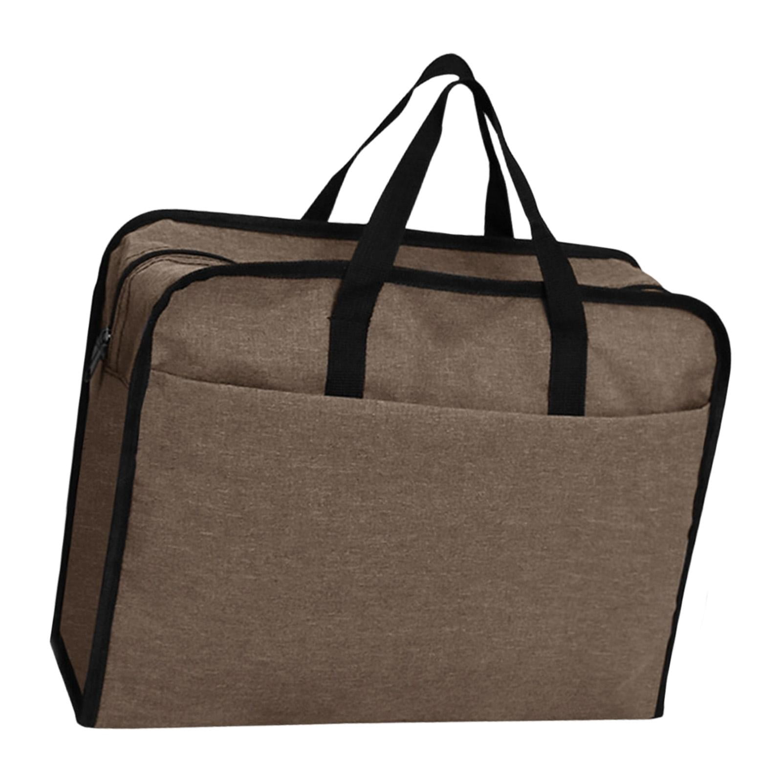 HILABEE Document Bag Business Briefcase Handbag Oxford Cloth Organizer Zipper Handle Storage Pouch Multifunctional Portable Office Supplies Suitable for School Travel Business Khaki 41x13x32cm
