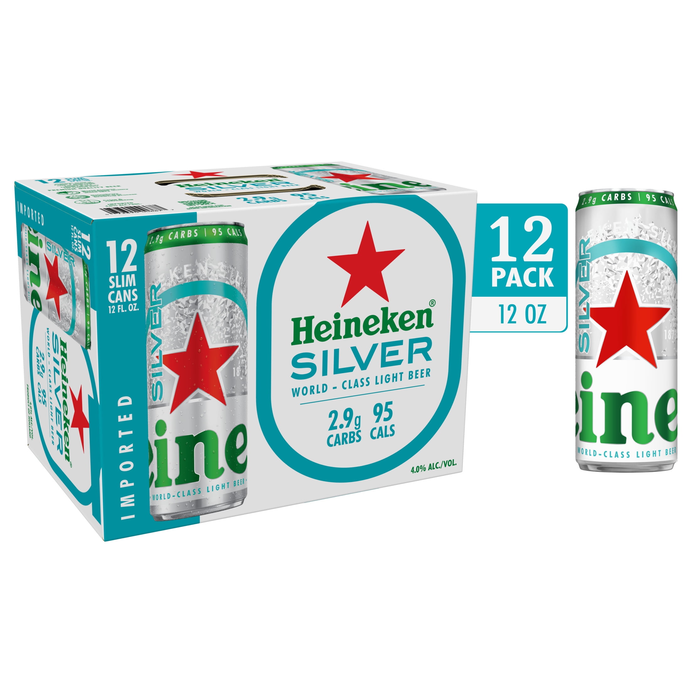 Heineken Silver Lager Beer, 12 pack, 12 fl oz Cans