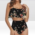 thumbnail image 1 of Pisexur Tankini Swimsuits for Women Tummy Control Two Piece Bathing Suits Ruffled Flounce Tankini Top with High Waisted Bottom Bikini Set, 1 of 6