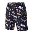 thumbnail image 2 of Yiaed Retro Rabbit Flower Print Men's Swim Trunks with Lining Quick Dry Sports Shorts Beach Shorts Boardshorts-3X-Large, 2 of 5