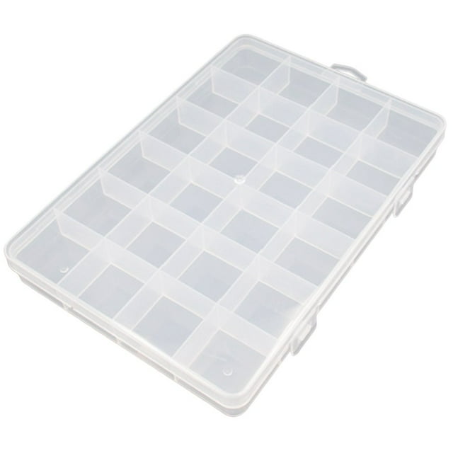 Fishing Tackle Box with Hook 24 Compartments Transparent Multifunctional Empty Storage Box Portable Lure Bait Stationery Container Jewelry Organizer Plastic Box Fishing Supplies