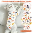 thumbnail image 6 of Cat Recovery Suit for Post - Surgery, Cute Cartoon Print, Breathable Cotton Fabric - for Small Cats, S Size, 6 of 8