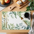 thumbnail image 2 of Eucalyptus Leaves Placemats Set of 4 Summer Pastoral Botanical Watercolor Place Mats Indoor Wipeable Table Mats Washable Cloth Dining Table Placemats for Kitchen Holiday Party Home Decor 13x19 Inch, 2 of 9