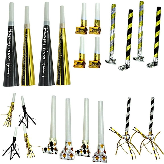 4E's Novelty 50-Pack NYE Noisemakers: Party Blowouts, Whistles, Perfect for New Year’s Eve 2025 Celebrations, Party Favors, and Festive Decorations