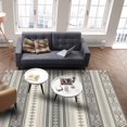 thumbnail image 4 of Boho Area Rug 2'x3' Khaki Stripes Abstract Geometric Texture Washable Area Rugs Non Shedding Floor Carpet Rubber Backing Non-Slip Indoor Mats for Living Room Bedroom Kitchen, 4 of 8