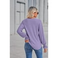 thumbnail image 6 of Anbech Lace Stitching Women Shirt V Neck Lace Chiffon Blouse Long Sleeve Loose Pullover Top, 6 of 8