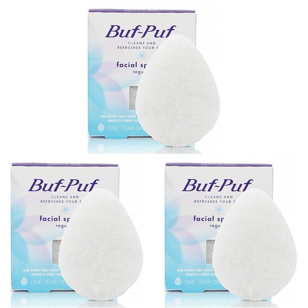 Esponja facial Buf-Puf Regular desarrollada por dermatólogos x3