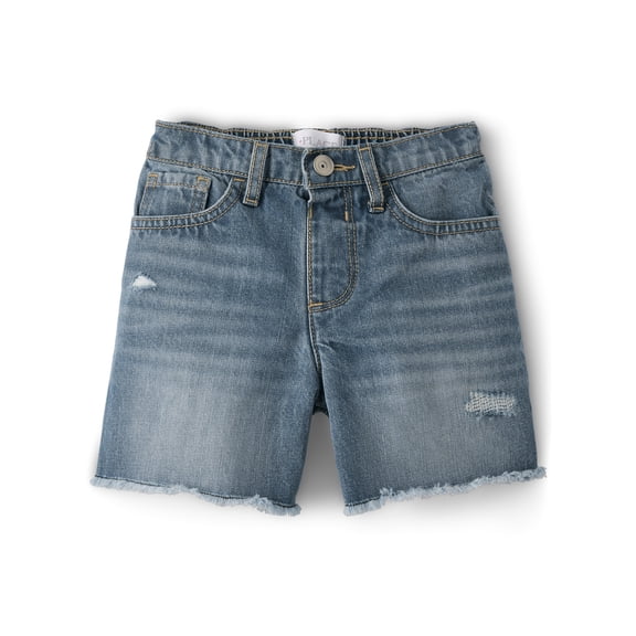 The Children's Place Girls Relaxed Fit Destructed Denim Midi Shorts, Sizes 4-16