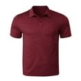thumbnail image 4 of ZCFZJW Mens Athletic Golf Polo Shirts Casual Summer Short Sleeve Workout Tees Shirt Lightweight Quick Dry Basic T-Shirt with Pockets Wine M, 4 of 5