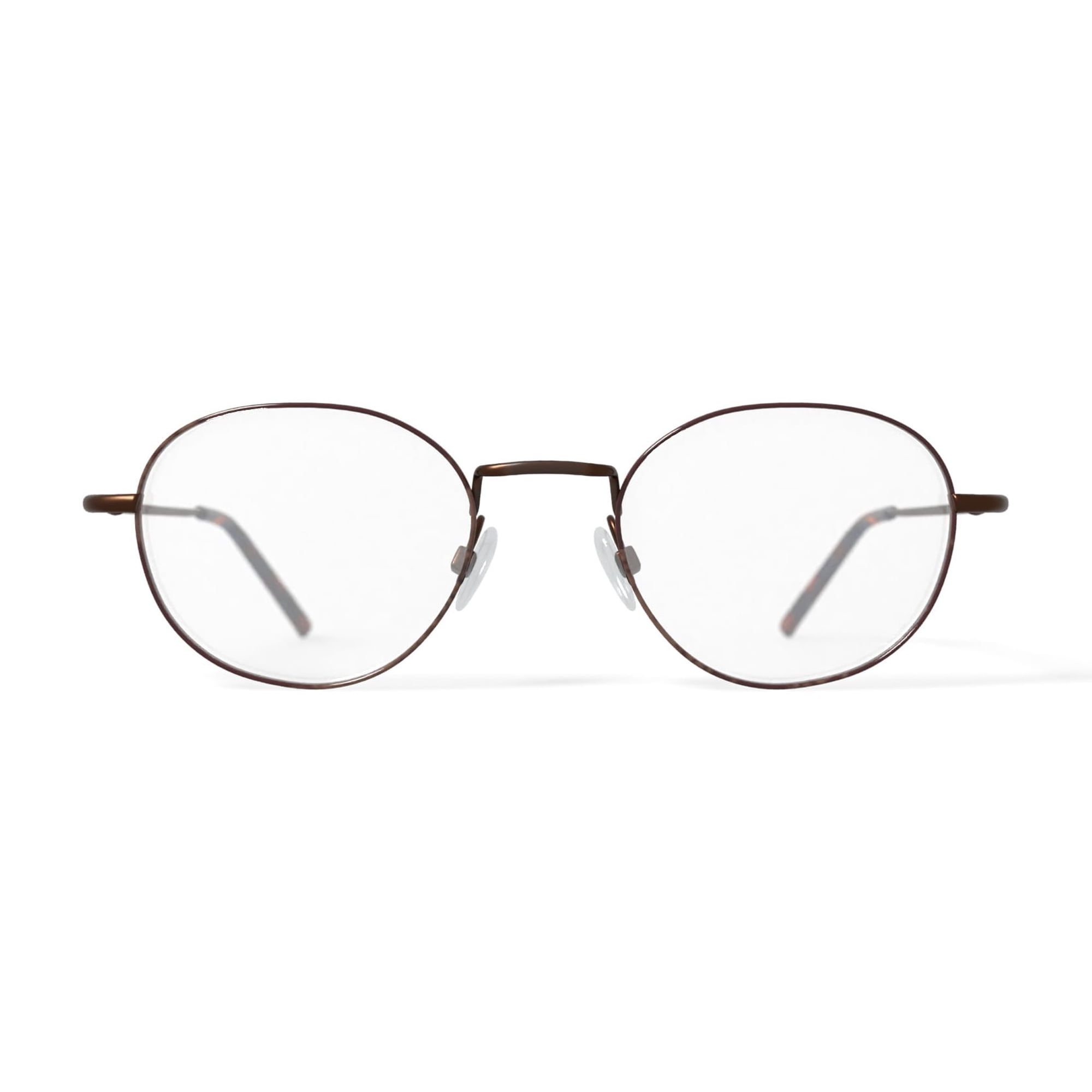 TiFlex Men's T1753 Round Prescription Eyeglasses with Case, Brown