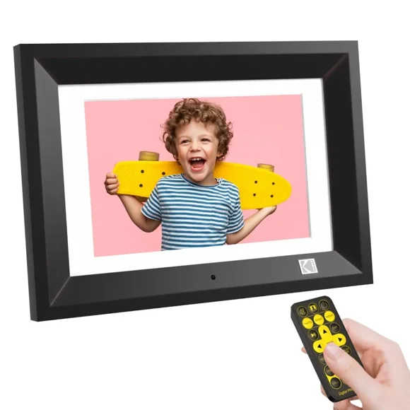Kodak 10.1 Inch Wood Digital Picture Frame with Remote Control, Black