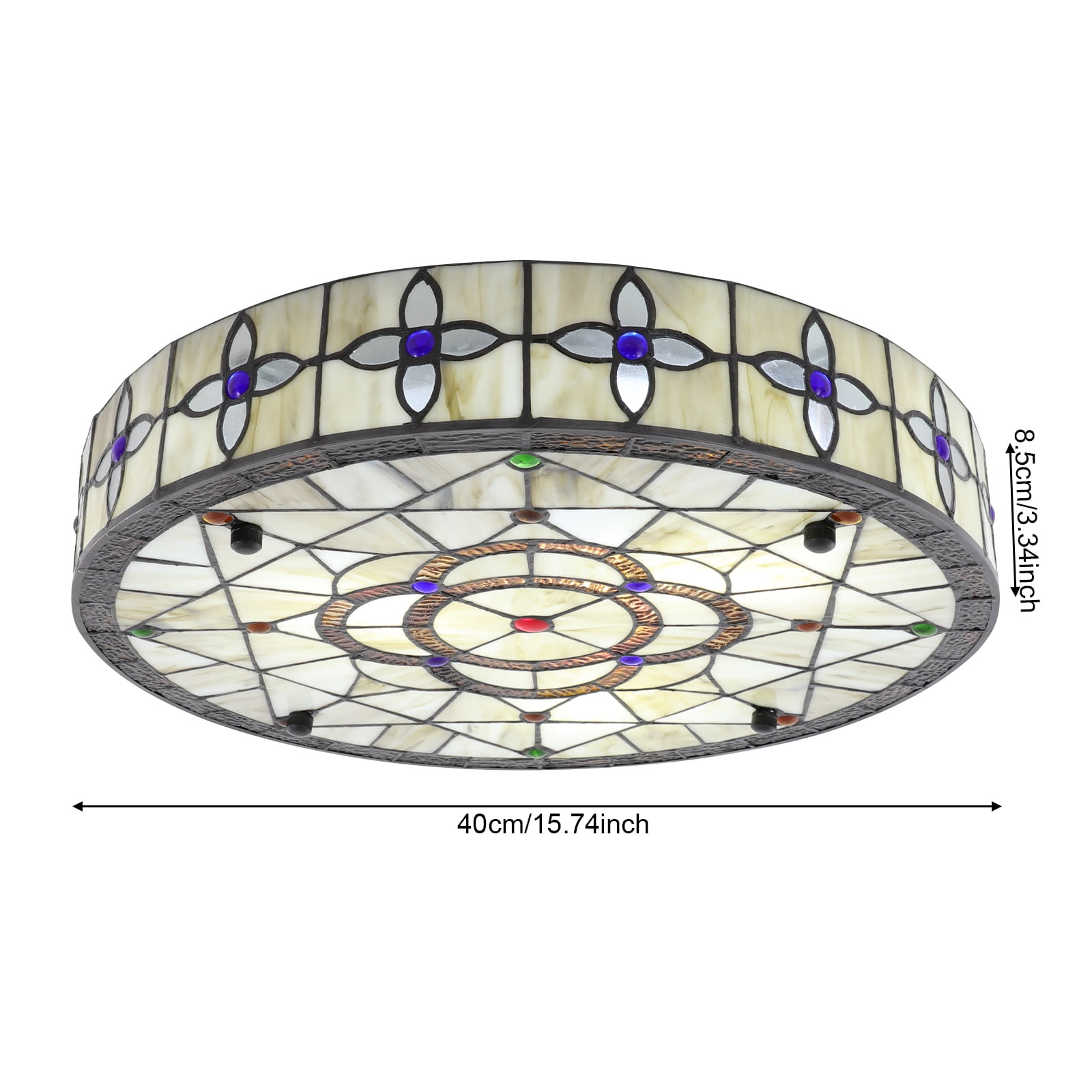 16'' Ceiling Lamp Round Ceiling Light Colorful for Bedroom Living Room Hotel