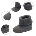 thumbnail image 5 of Dakaela 0-18M Baby Booties Newborn Infant Knit Sock Shoes Toddler Boys Girls Winter Warm Unisex First Walkers Ankle Crib Slippers Dark Gray, 5 of 6