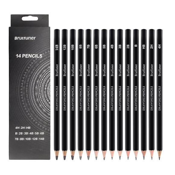KAKOWELY sketching pencils 14Pcs Professional Sketching Pencils Painting Pencils Portable Drawing Pencils Graphite Pencils6.89"X0.35"X0.31"