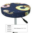 thumbnail image 4 of Daiia Sloth with Donuts Stool Covers Round,Round Bar Stool Covers Waterproof Bar Chair Covers Washable Stool Cushion Slipcover for 12-14 Inch Chair-13 inch, 4 of 7