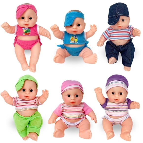 Muñecas Bebé Liberty Imports Lindas Pequeñas de Vinil 8 Pulgadas Paquete de 6