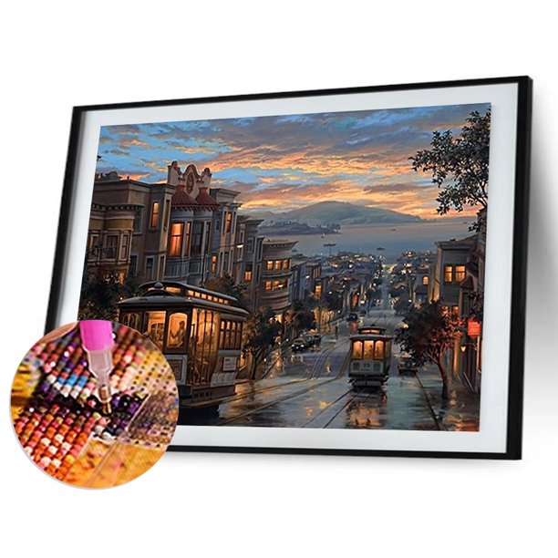 5D bricolaje completo taladro diamante pintura calle ciudad tranquila punto de cruz bordado Likrtyny decoración de arte