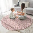 thumbnail image 3 of Pink Christmas Gingerbread Pattern Round Blanket,Comfortable Soft Flannel Throw Blanket,All Season,Warm Lightweight Blankets for Sofa Bed Couch Living Room Chair 60"x60", 3 of 5