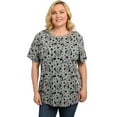 thumbnail image 5 of Disney Women's Plus Size Minnie Mouse T-Shirt Gray Tee Hearts All-Over Print, 5 of 6