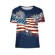 thumbnail image 3 of Tops de Ajuste Suelto para las Mujeres, Impresión Del Día Independiente Del Suéter Casual, Top de Manga Corta para las Mujeres, 3 of 5