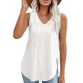 thumbnail image 3 of SNKSDGM Women's Plus Casual Easter Shirt Going Out Tops for Women Long Sleeve Plus Size Womens Tank Tops V Neck Eyelet Embroidery Casaul Sleeveless Shirts Womens Shirts Dressy Long Sleeve, 3 of 4