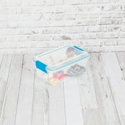 Sterilite Storage Box - Clear Plastic with Blue Latches - 12 Pack, 7.5 qt