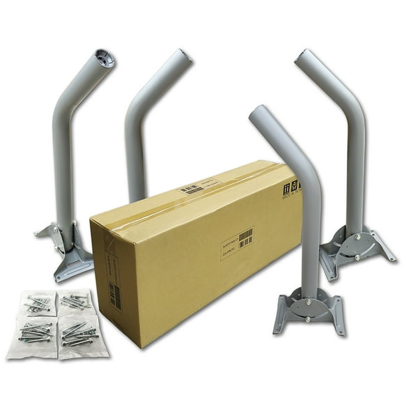 Lote de 4 Slimline Foot Mast Pole 2 pulgadas OD Ka / Ku Mount Roof Wall DirecTV