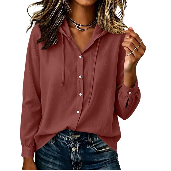 Ruimatai Sun Protection Hoodies for Women Button Down Long Sleeve Tops Loose Fit Breathable Casual Shirts