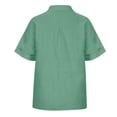 thumbnail image 6 of Ichuanyi Womens Cotton Button Down Shirt Casual Short Sleeve Loose Fit Collared Linen Work Blouse Tops with Pocket,Button On Shirt, 6 of 6