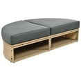 thumbnail image 5 of M optimized Outdoor Daybed, Round Sofa with Cushions, 4 Pillows, Zippers Cushion Covers, Iron Frame, Retractable Canopy for Garden Backyard Lawn Patio, 5 of 9