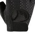thumbnail image 3 of Guantes de gimnasia para mujer Guantes de entrenamiento Transpirable Antideslizante Guantes de levantamiento de pesas Ligero Protección de palma Medio dedo Guantes de fitness para mujer XG31 Negro M, 3 of 8