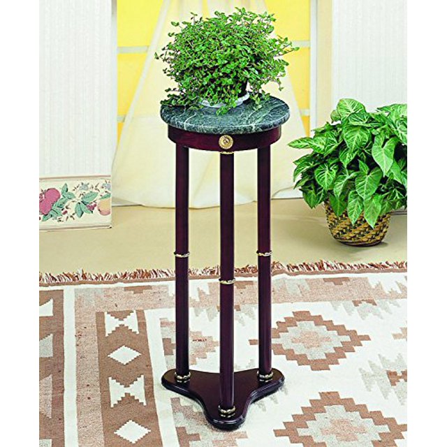 Support Rond pour Plante à Dessus en Marbre Merlot et Vert