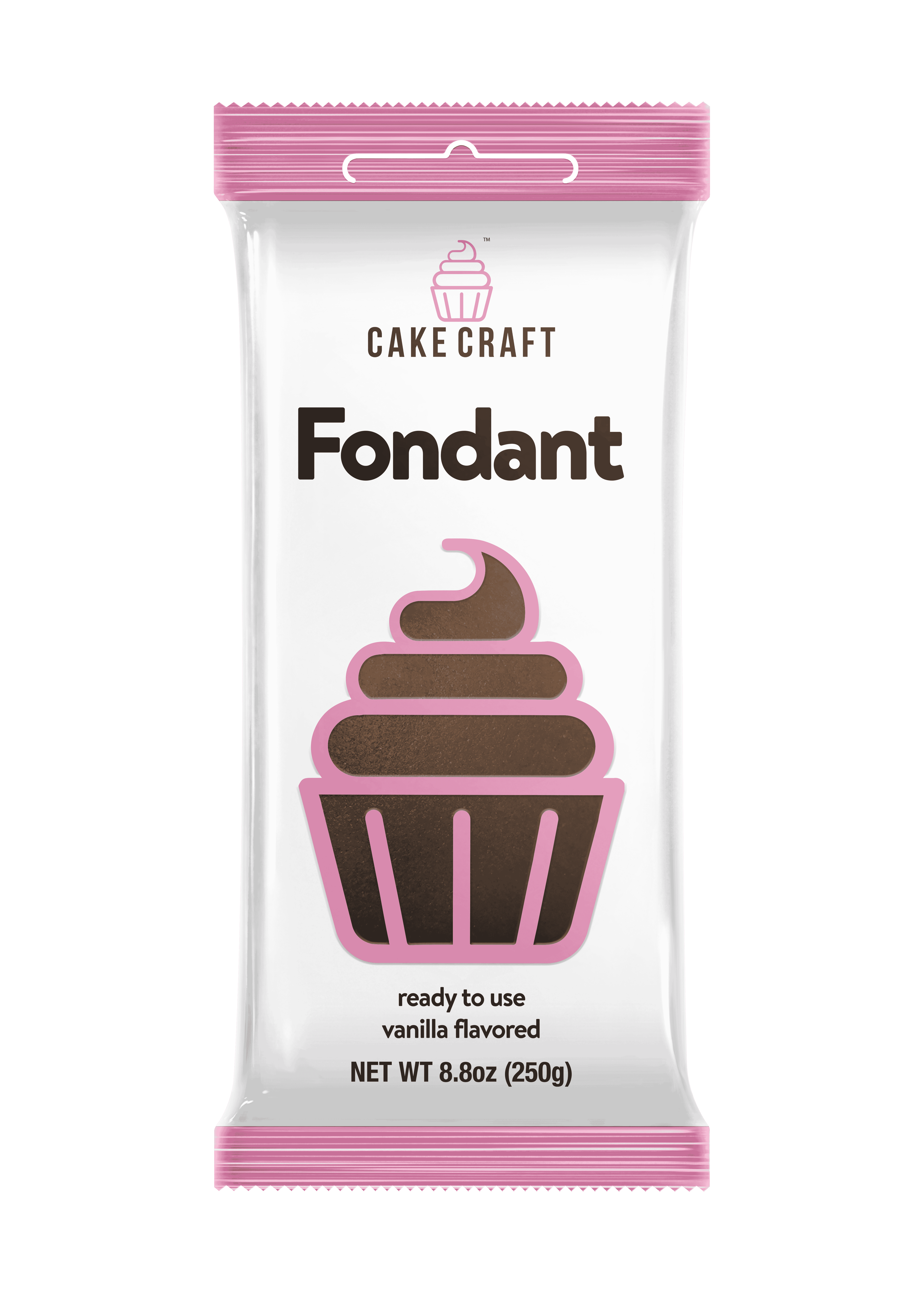 Cake Craft Rolled Fondant – Brown, 250g (8.8 oz), Vanilla Flavored, Easy-to-Use for Cake Decorating, Cookies & Cupcakes